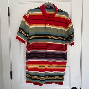 Lauren Ralph Lauren Men’s Polo Shirt, Lg. Collar with 2 button, multicolored
